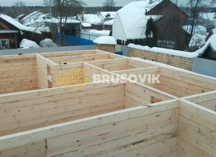 Двухэтажный дом 6х12м с террасой 3х6м из обрезного бруса 150х150мм по индивидуальному проекту в г. Иваново