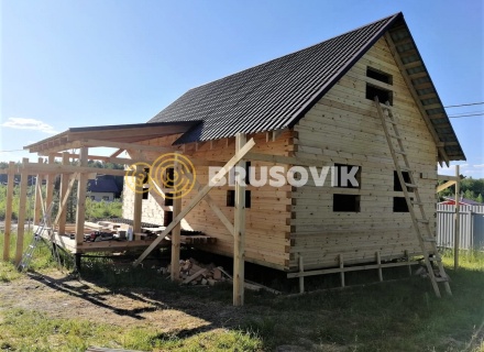 Дом 6х9 м из профилированного бруса 145х145 мм в коттеджном посёлке Барсово, д. Малые Петрищи, городской округ Щёлково, Московская область