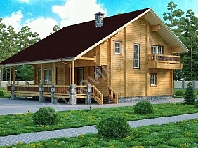 Проект №44 дома из бруса 12,5x13,95