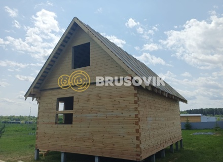 Дом 6х8м из профилированного бруса 145х145мм по проекту № 20 в д. Бунятино, Торжокский р-н., Тверская обл.