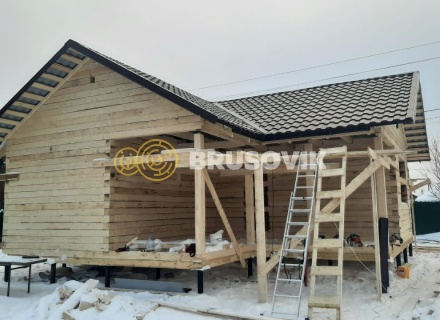 Баня 9х9м по проекту №7 из обрезного бруса 150х150 мм в СНТ Мошницы, г. Солнечногорск, Московская обл.