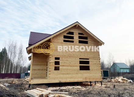Дом 9х11м из обрезного бруса 150х150 мм по индивидуальному проекту в СТ Союз-Чернобыль-Сестрореченское, Дмитровский р-н., Московская область