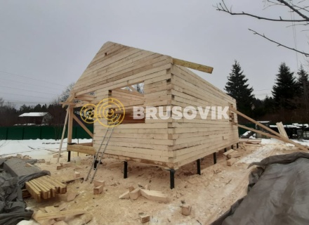 Баня 9х9м по проекту №7 из обрезного бруса 150х150 мм в СНТ Мошницы, г. Солнечногорск, Московская обл.