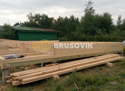 Баня 6х8 м из сухого профилированного бруса 145х145 мм по проекту №3 в Московской области