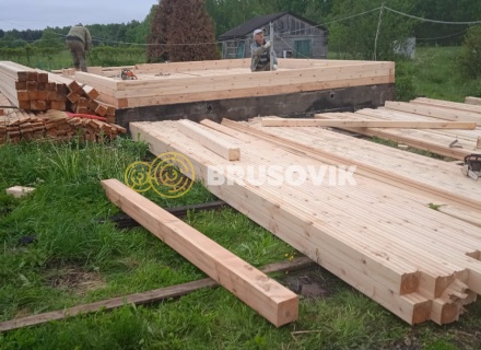 Дом 6х9 м из профилированного бруса 145х145 мм по индивидуальному проекту в д. Алексино, Александровский р-н., Владимирская обл