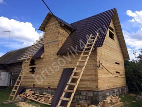 Дом из бруса по проекту заказчика - фото процесса строительства