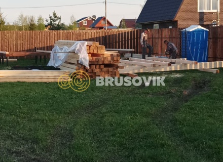 Баня 6х8 м из профилированного бруса 145х145 мм с рубкой углов &quot;в чашу&quot; по индивидуальному проекту в д. Вятчинки, Ивановоская область