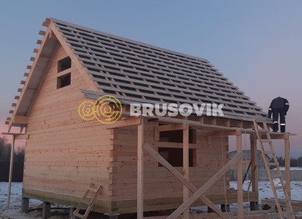 Баня 6х6м по проекту №15 из профилированного бруса 145х145мм в д. Глазово, Можайский район, Московская облать