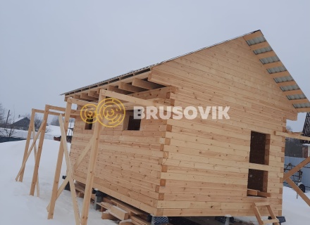 Баня 4х6 м из профилированного бруса 145х145 мм по индивидуальному проекту в д. Замятино, Кимрский район, Тверская область