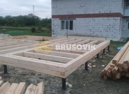 Дом 7,5х9м из профилированного бруса 145х145мм по проекту № 2 в д. Богданово, Рязанская область