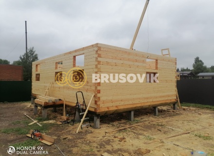 Дом 6х9м с ломаной крышей из профилированного бруса 145х145мм в с. Атепцево, Наро-Фоминский район, Московская область