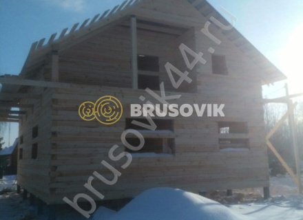 Дом 9,4х9,5 м по проекту № 1 из обрезного бруса 150х150 мм