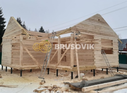 Баня 9х9м по проекту №7 из обрезного бруса 150х150 мм в СНТ Мошницы, г. Солнечногорск, Московская обл.