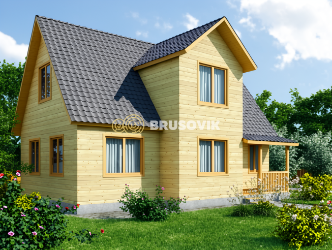 Проект №14 дома из бруса 9х7