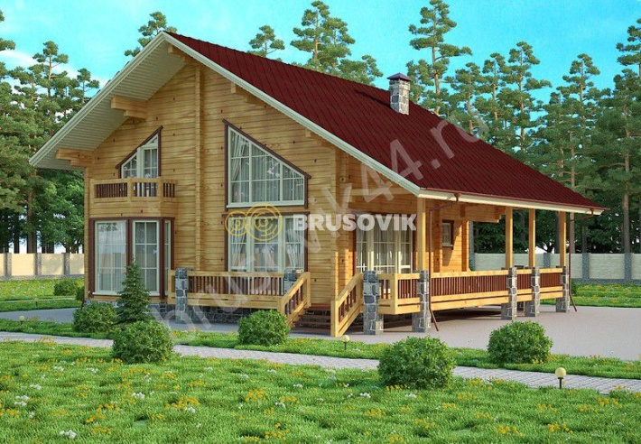 Проект №44 дома из бруса 12,5x13,95