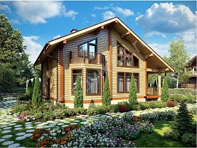 Проект №56 дома из бруса 11,5х11,5