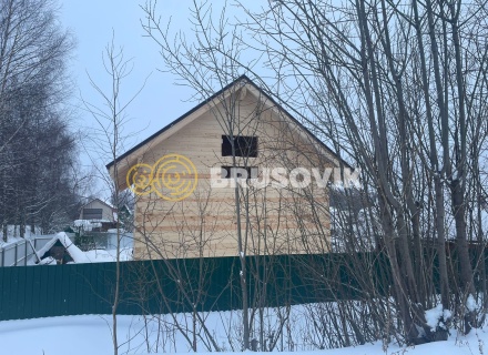 Полутораэтажный дом 6х8м с террасой из профилированного бруса 145х145мм по индивидуальному проекту в СТ Виктория, г. Кострома