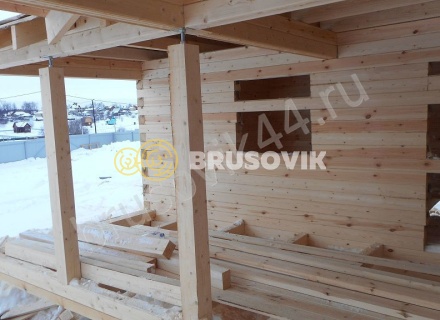 Баня из профилированного бруса 145х145 мм. по проекту № 7