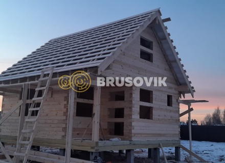 Баня 6х6м по проекту №15 из профилированного бруса 145х145мм в д. Глазово, Можайский район, Московская облать