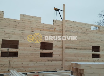 Двухэтажный дом 6х12м с террасой 3х6м из обрезного бруса 150х150мм по индивидуальному проекту в г. Иваново