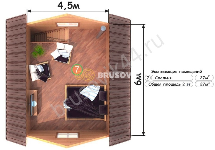 Проект №15 баня из бруса 6х6