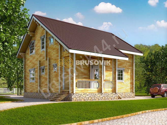 Проект №45 дома из бруса 9x9,72