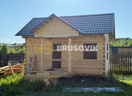 Баня 6х6м по индивидуальному проекту из профилированного бруса 145х145мм в с. Ивановское, Чеховский район, Московская область