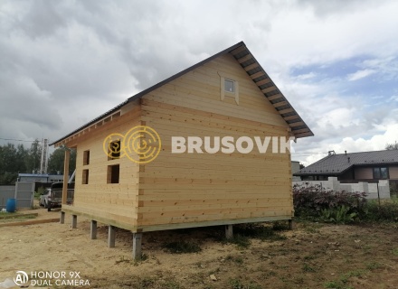 Дом 6х6м с террасой 2х6м из профилированного бруса 145х145мм в д. Горчухино, Наро-Фоминский район, Московская область