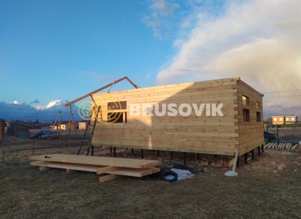 Дом 7х9 м из обрезного бруса 150х150 мм по индивидуальному проекту в коттеджном посёлке Рыбицы-1, Гатчинский район, Ленинградская область