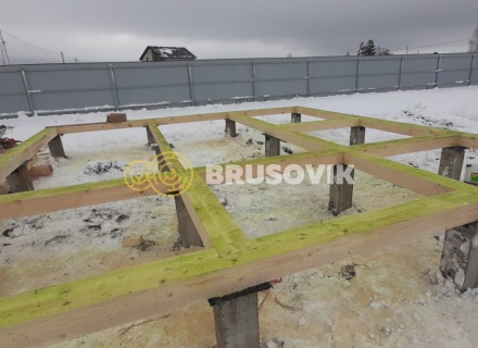 Баня 6х6м по проекту №15 из профилированного бруса 145х145мм в д. Глазово, Можайский район, Московская облать