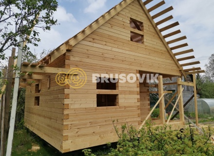 Баня 6х6 м из профилированного бруса 145х145 мм в д. Красные Орлы, городской округ Чехов, Московская область