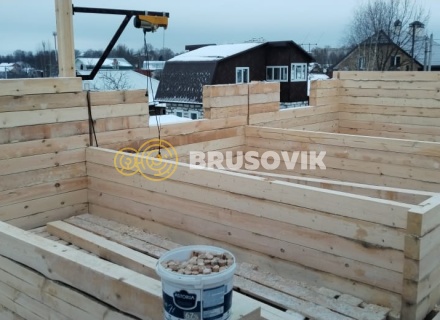 Двухэтажный дом 6х12м с террасой 3х6м из обрезного бруса 150х150мм по индивидуальному проекту в г. Иваново