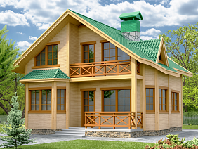 Проект №7 дома из бруса 8х11