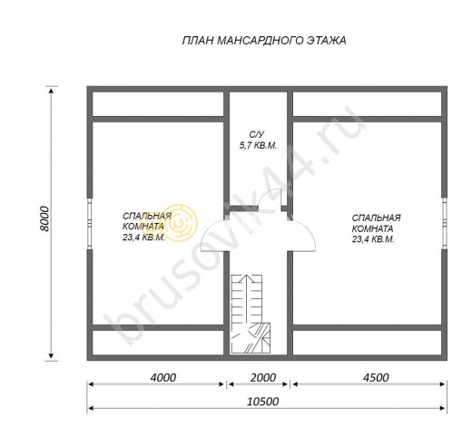 Проект №65 дома из бруса 8х10,5