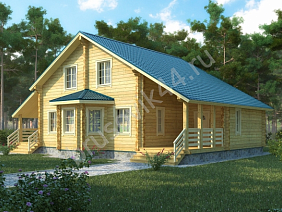 Проект №51 дома из бруса 15,6х11,7