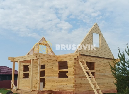 Дом 6х8м из профилированного бруса 145х145мм по проекту № 20 в д. Бунятино, Торжокский р-н., Тверская обл.