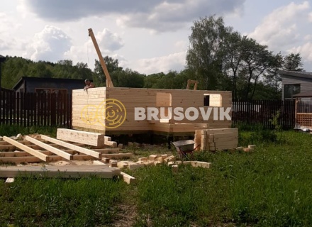 Баня 6х6м по индивидуальному проекту из профилированного бруса 145х145мм в с. Ивановское, Чеховский район, Московская область