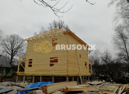 Двухэтажный дом 9х10 м из профилированного бруса 145х195 мм в СНТ Шараповские сады, городской округ Серпухов, Московская область