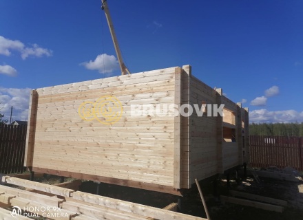 Баня 6х8 м из профилированного бруса 145х145 мм с рубкой углов &quot;в чашу&quot; по индивидуальному проекту в д. Вятчинки, Ивановоская область