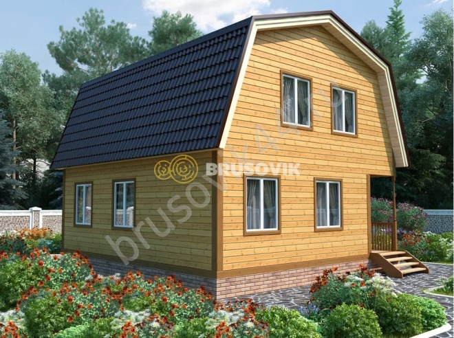 Проект №60 дома из бруса 7,5х8