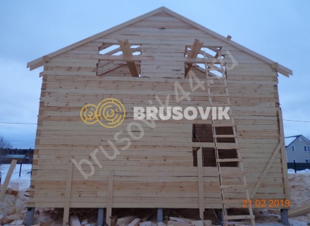 Дом из обрезного бруса 150х150 мм по проекту №67