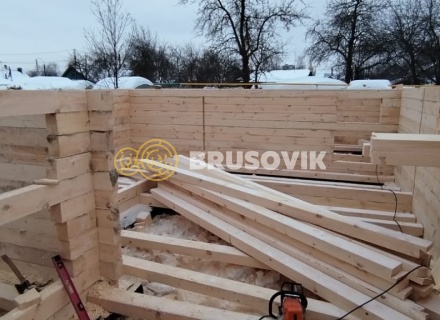 Двухэтажный дом 6х12м с террасой 3х6м из обрезного бруса 150х150мм по индивидуальному проекту в г. Иваново