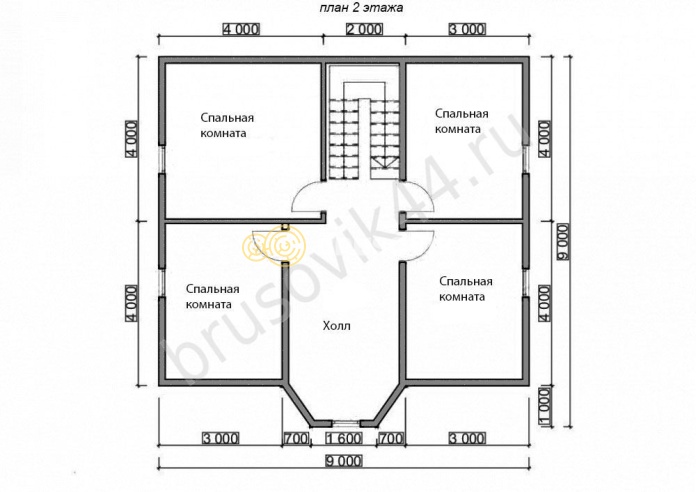 Проект №67 дома из бруса 9х10